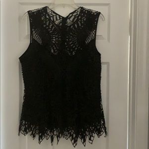 Black Lace Sleeveless Top